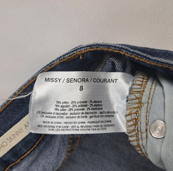 Vintage America Boho Skinny Ankle Denim Jeans Embroidered Flower Size 8/29 - Picture 4 of 13